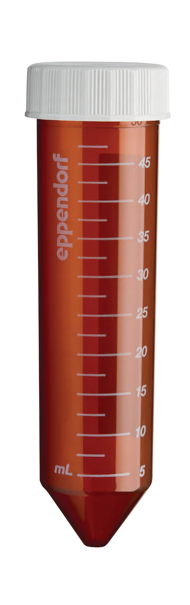 艾本德Eppendorf Conical Tubes, 50 mL, 無(wú)菌、無(wú)熱原, 無(wú)RNase和DNase, 無(wú)DNA, 琥珀色（光保護(hù)）, 200 個(gè) (8 包 × 25 個(gè))